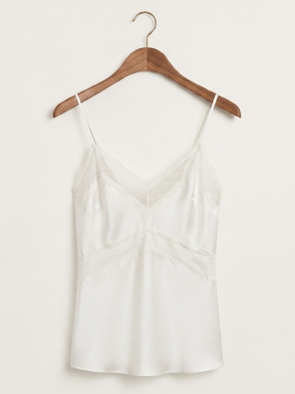 VILA Ivory Lace-Trim Top